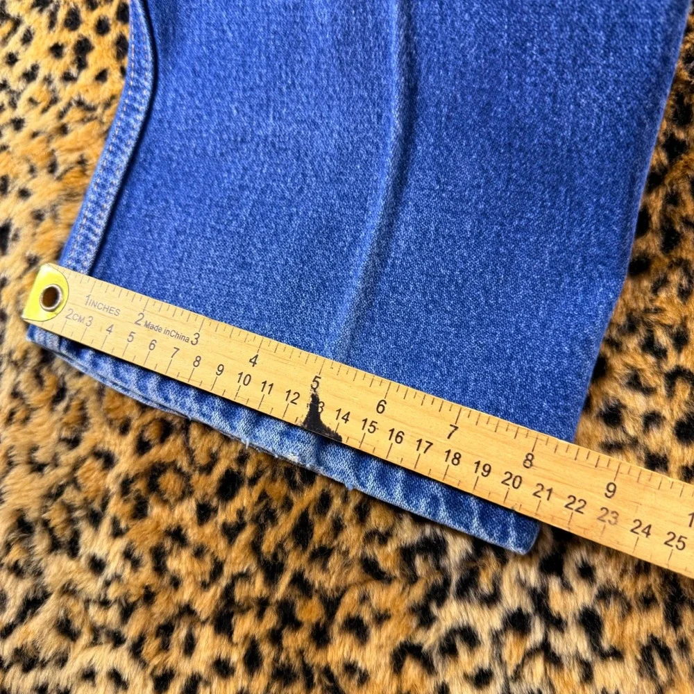 Vintage 80s Wrangler 945NAV Cowboy Cut Bootcut Denim Blu Jeans Made in USA 34x36